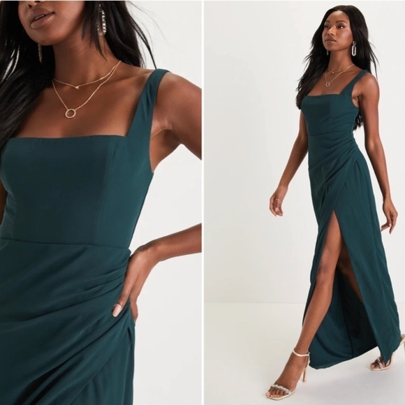 LULU's Sexy Elegant Prom Wedding Bridesmaid Sophisticated Chic Maxi Gown - Picture 4 of 6